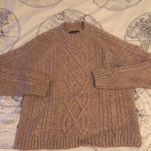 Pink cable knit Abercrombie sweater
